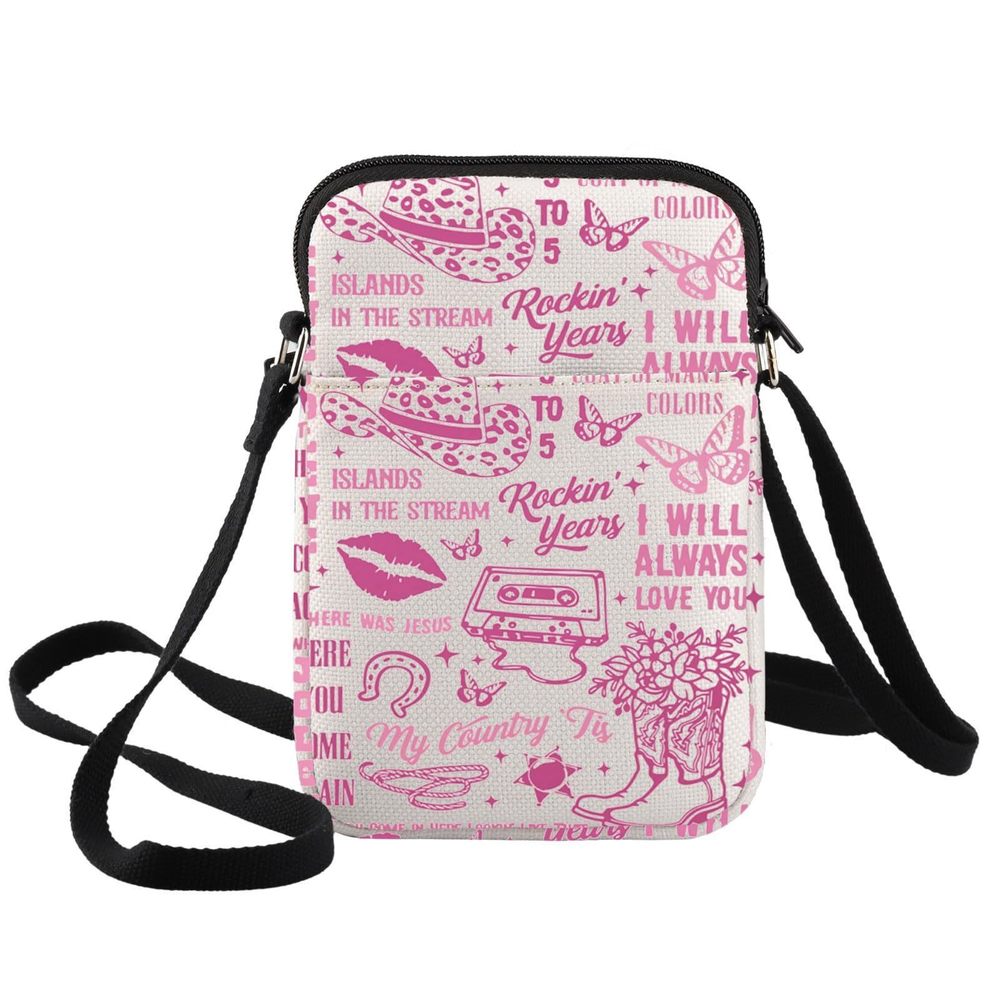 Country Album Canvas Crossbody Bag Country Music Lover Gift Country Song B)